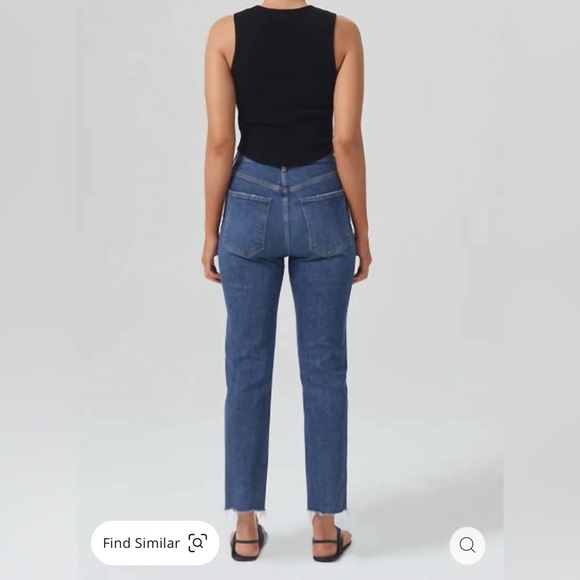 NWT! AGOLDE Women's Riley High Rise Straight Crop Jeans Blue Size 23 Casual - Picture 2 of 12